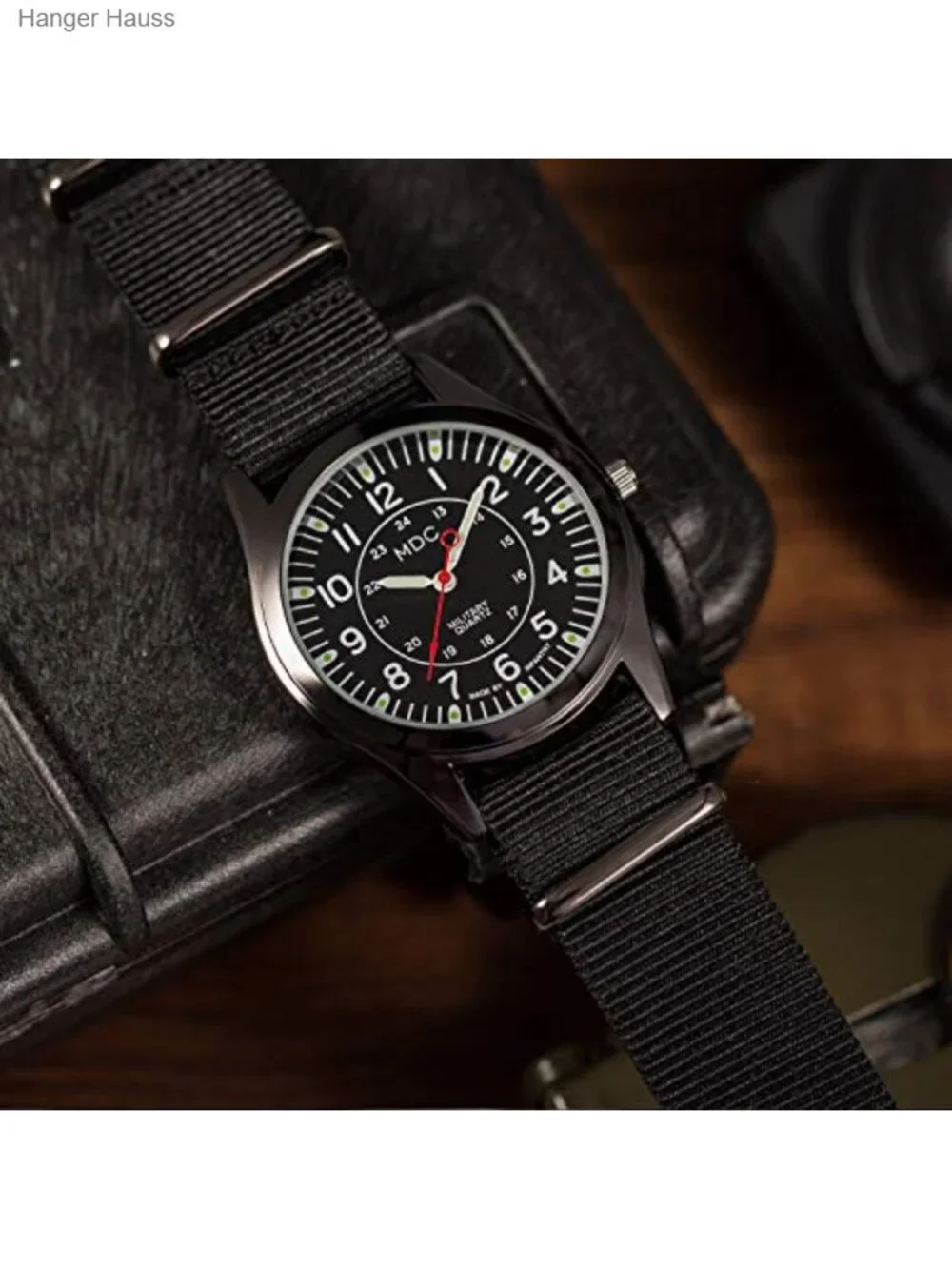 Men's Military Field Watch Japanese Quartz Nylon Band 40mm